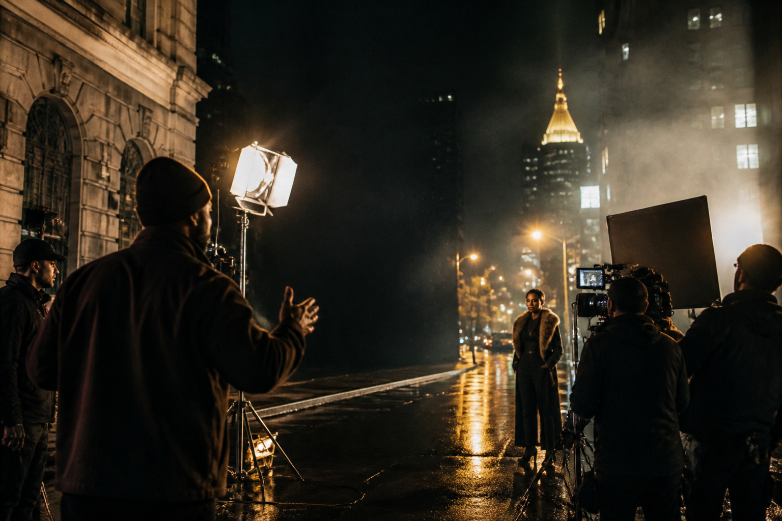 Creative production on a New York film set